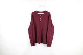 J Crew Mens Size XL Faded Blank Long Sleeve Henley T-Shirt Maroon Cotton - £23.31 GBP