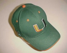 Miami Hurricanes Football Logo NCAA ACC Adult Unisex Green Orange Cap On... - $12.42
