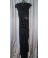 Sz 8 Black Floor Length Dress Cap Sleeve Lace Prom Formal Gown DJ JAZ - $87.38 CAD