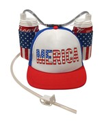 USA Merica Drinking Cap Adjustable Size Hat with Straw for Soda or Bever... - $403.55 MXN