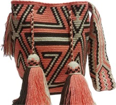 Handmade Wayuu Crochet Tote Bag, Woven Mochila, Colombian Tribal Bag, Be... - $96.04