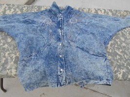 VIntage 80s Retro Collectible Women&#39;s Mass Denim Large Jean Jacket in great COND - £35.02 GBP
