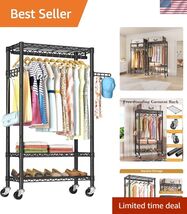 360 lbs Capacity Heavy Duty Rolling Garment Rack with Adjustable Features - $136.60