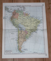 1937 Original Vintage Political Map Of South America Argentina Brazil Peru Chile - £13.65 GBP
