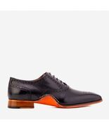The Draco Handmade Black Semi Brogue Oxford Men Shoe - $449.90