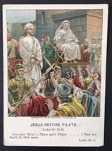 Antique 1906 Heidelberg “Jesus Before Pilate” Lesson Picture Lithograph ... - £11.77 GBP