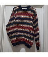 VTG Norm Thompson Colorful Coogi Style Striped Cosby Grandpa Sweater USA... - £55.76 GBP