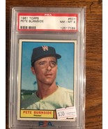Pete Burnside 1961 Topps Graded PSA 8 (555) - $30.00