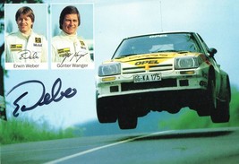 Erwin Weber Touring Rally Racing Cars Hand Signed Postcard - £19.97 GBP