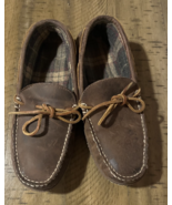 LL Bean Mens Size 9 Slippers Moccasins Loafer Hand Sewn Flannel Lined Da... - $419.49 MXN