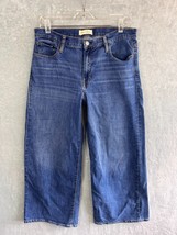 Gap 1969 High Rise Wide Leg Ankle Jeans Women&#39;s whiskered Size 12 - £14.25 GBP