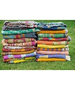 Vintage Kantha Quilt Indian Reversible Throw Handmade Blanket Wholesale Lot - £46.31 GBP