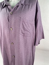 Tommy Bahama Mens XXL Button Up Shirt Purple Short Sleeve Geometric Pattern - £18.64 GBP
