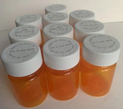 Lot 10 Pill Bottles 3&quot; empty clean no label Plastic RX Prescription Med ... - £9.33 GBP