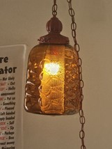 Mid Century Hanging Amber Swag Light/Lamp: RETRO FABULOUS! - £186.84 GBP