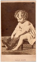 Antico 1800s Papa&#39;s Stivali Vittoriano Figurine Scheda - £29.29 GBP