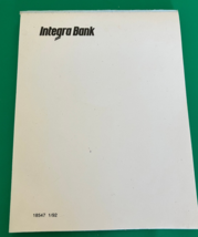 Defunct Integra Bank notepad - $19.75