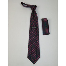 Men's Woven Tie Hankie Set J.Valintin Private Collection R34 Navy Red image 2