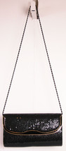 Another Y &amp; S Original Clutch Shoulder Purse VTG Black Metallic Chain Strap New - £22.44 GBP