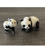 Vintage Panda Bears Porcelain Figurines Set Of 2 Miniatures Collectibles - £11.84 GBP