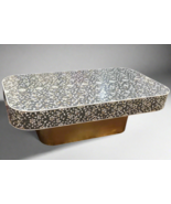 Luxurious mother of pearl inlay unique floral pattern with brass metal b... - $1,428.00+