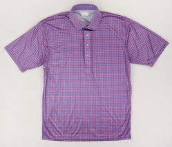 Collars and Co Dress Collar Polo Golf Shirt Mens Large Pink Blue Checks - $27.80