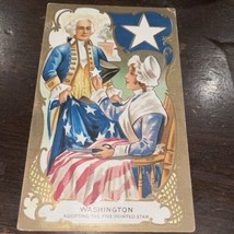 1909 Washington&#39;s Birthday Greetings Betsy Ross Adopting the Five Pointed Star - £3.88 GBP