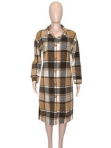 Vintage Style Women Plaid Print  &amp; Blend Fall Winter Single Breasted Long Sleeve - £88.79 GBP