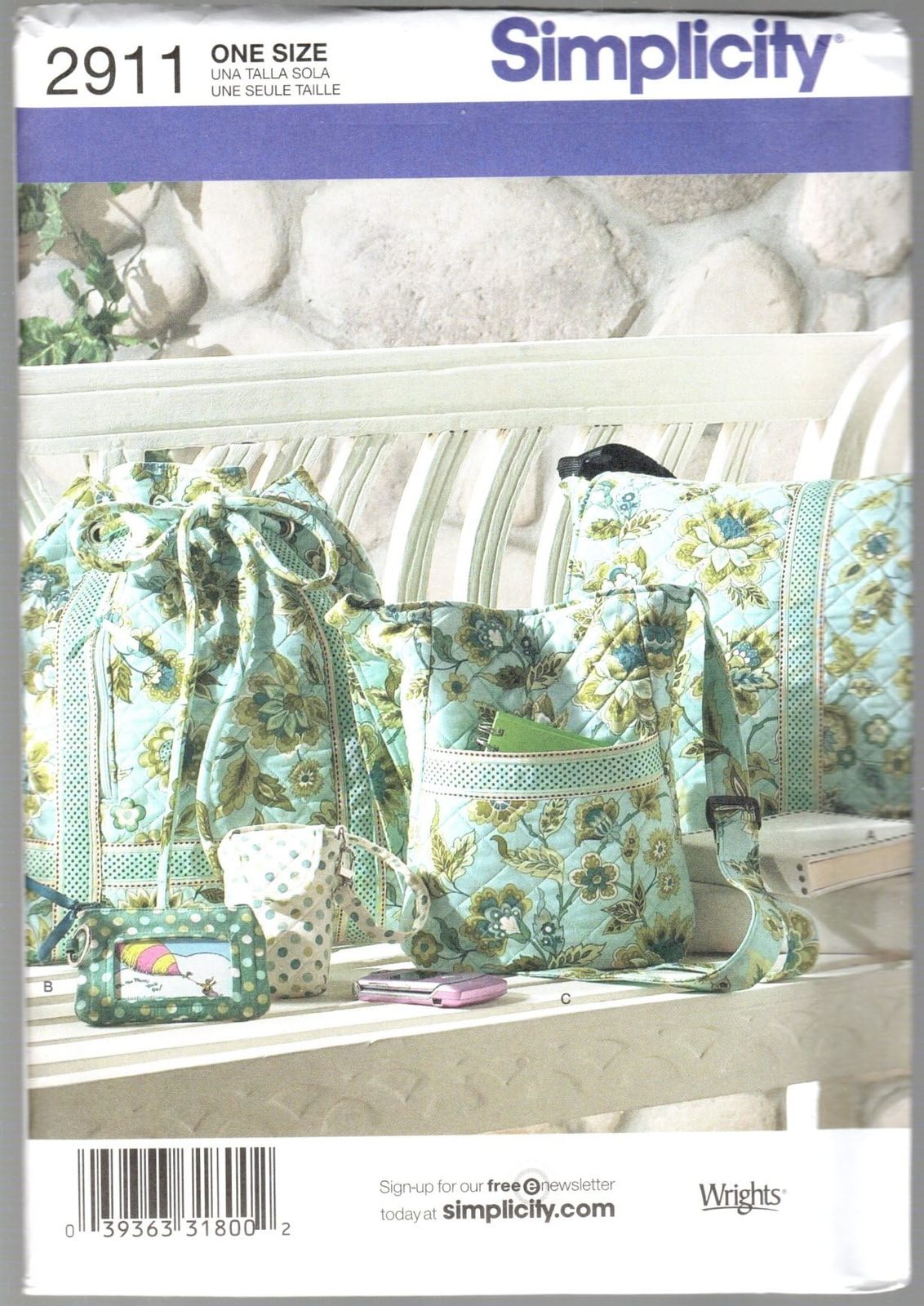 Simplicity Pattern 2911 Bags and Accessories - Messenger Bag, Backpack, Hipster, - $14.99