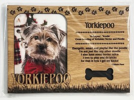 YORKIEPOO Dog Profile Laser Engraved Wood Picture Frame Magnet - £8.16 GBP