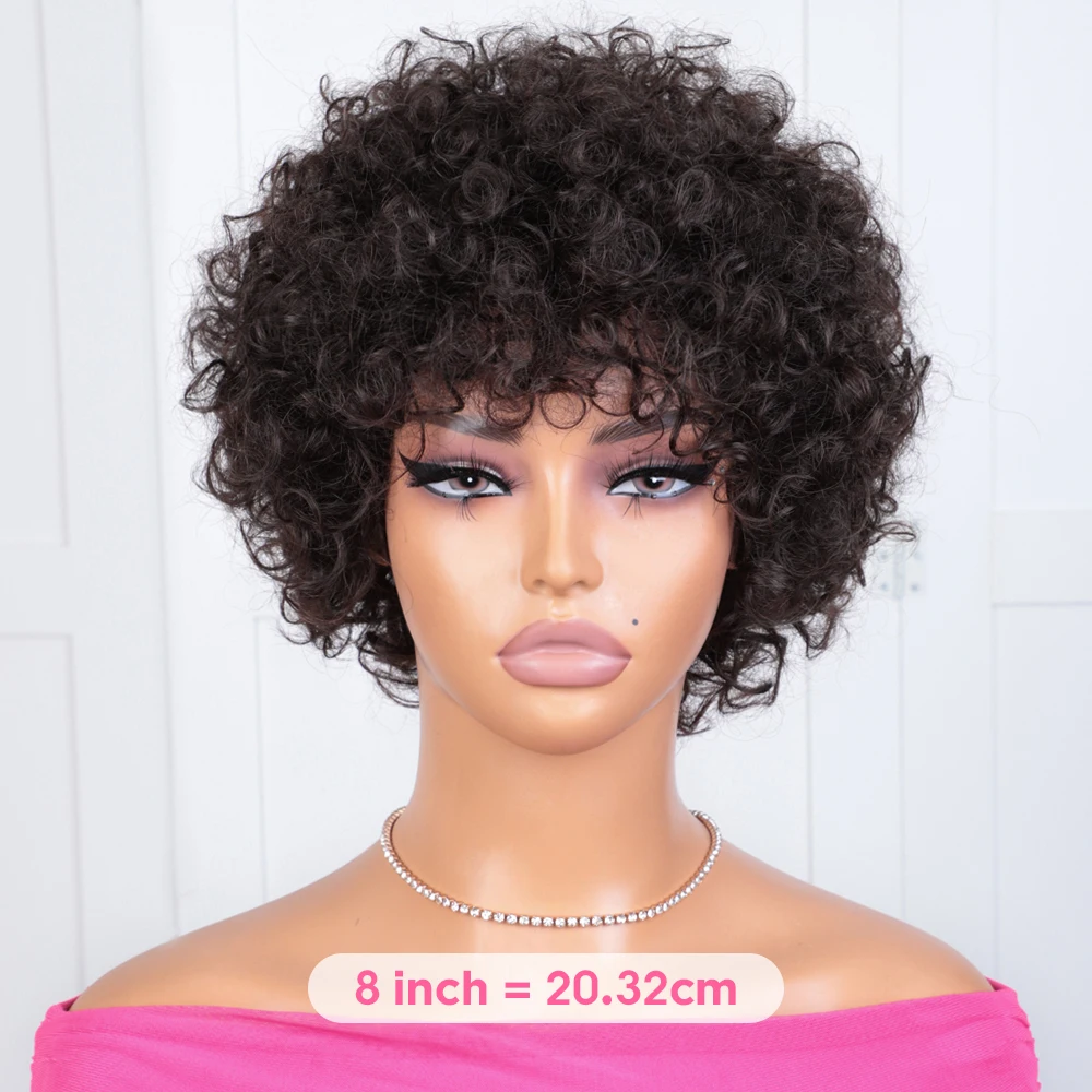  human hair wigs for women curly pixie cut wigs 4 highlight colored remy brazilian hair thumb200