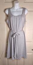LOFT by Ann Taylor Gray Sleeveless Shift Dress With Belt Size Small - $37.99