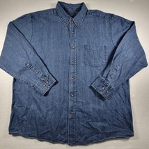 Vintage Covington Mens Denim Shirt  XXL (50‐52) Light Wash 90s CLASSIC EUC  - £23.59 GBP