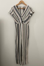 Urban Outfitters Linen Blend Striped Pants Jumpsuit Small - £19.30 GBP