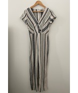 Urban Outfitters Linen Blend Striped Pants Jumpsuit Small - £18.90 GBP