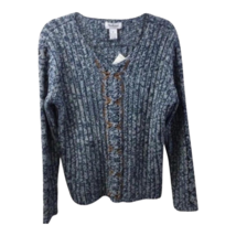 Westbound Womens Heavy Pullover Sweater Blue White Long Sleeve V Neck XL... - £18.57 GBP