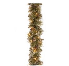 6&#39; Glittery Garland with LED White-Tipped Pinecones Lights Christmas Hol... - £52.01 GBP