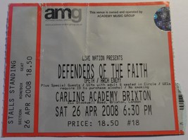 Defenders Of The Faith 2008 Collectible Ticket Stub Carling Academy Brix... - £5.44 GBP