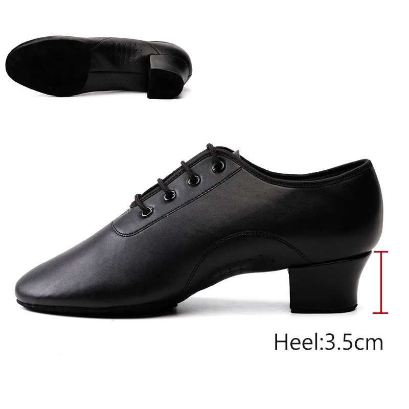 SWDZM Men Latin Dance Shoes Black Low Heels Ballroom Men&#39;s Dancing Shoes for Boy - £121.42 GBP