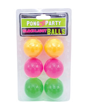 Black Light Pong Balls - Asst. Colors Pack Of 6 - £3.52 GBP