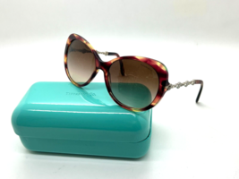 TIFFANY &amp; CO. USED HAVANA BROWN PINK SUNGLASSES SQUARE CAT EYE ITALY - $96.97