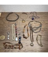 Vintage Lot of 10+ Wooden Beaded Metal Necklaces Estate Jewelry Find KG - €4,29 EUR