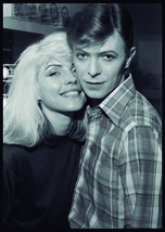 DAVID BOWIE &amp; DEBBIE HARRY B&amp;W Photo 2 FLAG CLOTH POSTER BANNER CD GLAM ... - £15.84 GBP