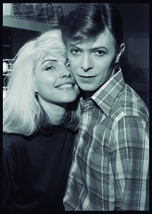 DAVID BOWIE &amp; DEBBIE HARRY B&amp;W Photo 2 FLAG CLOTH POSTER BANNER CD GLAM ... - $20.00