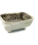 Handmade Ceramic Decorative Trinket Bowl With Feet, Textured Dining Room... - £51.81 GBP