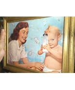 Photo of Mom With Baby Holding a Bottle of Milk Old Frame From The 50&#39;s ... - £20.96 GBP