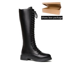 Long Boots Women 2021 New Autumn and Winter Lace-up High-top Mart Women&#39;s Boots  - £56.88 GBP