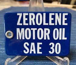 Original Zerolene Motor Oil Sae 30 Old Porcelain Tag Sign 951A - £35.58 GBP