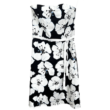 Old Navy Dress Black White Size 8 Floral Strapless Knee Length Casual Be... - $29.73