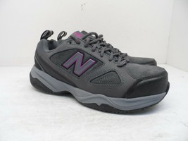 New Balance Women&#39;s 627v2 Steel-Toe Work Shoes WID627P2 Grey/Pink Leather 8B - £50.96 GBP